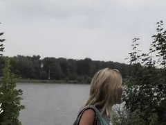 Sultry amateur blonde loves to suck and fuck in the outdoors