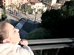 Russian babe Henessy gets fucked on POV cam in public