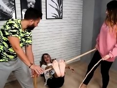 Kinky amateur teens enjoying a wild foot fetish threesome