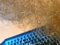 GanjaGoddess69 brushes her pussy hair then fucks her hairbrush solo female