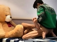 Japanese stepsiblings having passionate affair on webcam