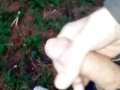 Stroking my dick in the woods by trails on mothers day!! Whip it out!